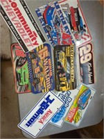 Collection of nascar license plates