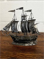 Tin Metal Detailed Viking Ship 10” x10”