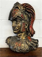 Roman Greek Bust Head Figure Sculptural Wall  19"