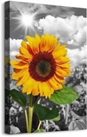 16"x24" Framed Canvas Wall Art-Sunflower-1pc