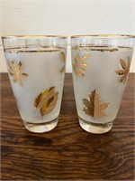 6 Golden Foliage Highball Glasses by LIBBEY GLASS