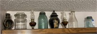 Vintage Glass Jars and Lamps