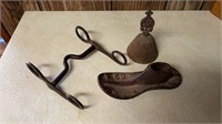 Vintage Metal Bell, Shoe Form, Saddle Part