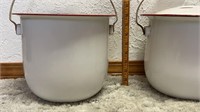 Enamelware Stock Pots, Bowl and Pitcher