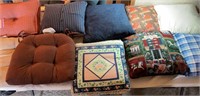 Lot of Pillows and Chair Cushions