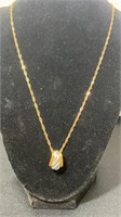 14 K gold necklace and pendant