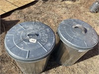 2 - Galvanized Trash Cans