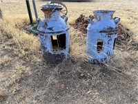 Milk Cans & Tractor Lawn Decoration