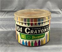 Vintage Crayon Box w sharpener in lid