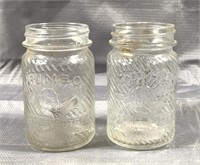 (2) 5" Vintage Jumbo Peanut Butter Jars
