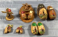 Lot of Wooden Clog Trinkets