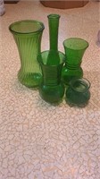 Lot of 5 Green Glass Pieces