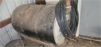 Oil Drum and Assortment of Electrical Cords, etc.