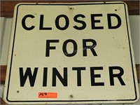 Closed For Winter Metal Sign