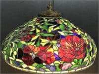 Tiffany Peony style large stained glass lamp shade
