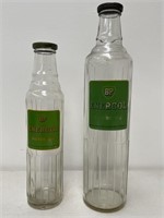 2 x BP ENERGOL Motor Oil Bottles Inc Pint & Quart