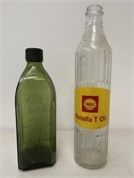 2 x SHELL Bottles Inc. Rotella Oil & Luxus -