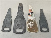 3 x Castrol Bottle Top Openers and Cardboard