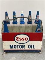 Original ESSO Oil Rack with Bottles and Tops