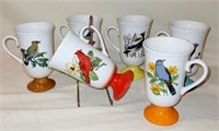 6 Vintage Fred Roberts Bird Footed Mugs - Japan
