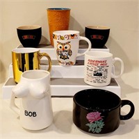 8 Ceramic Coffee Mugs / Cups - Boobies +