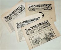 4 HARPER"S WEEKLY Newspapers - Reissues