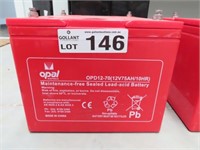 2 Opal OPD12-70 75Ah Batteries
