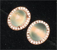 Natural Prehnite Earrings 925 silver