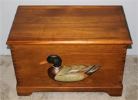 handcrafted dovetailed pine chest w 3d duck