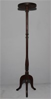 19th century solid mahogany candle stand 39"h x