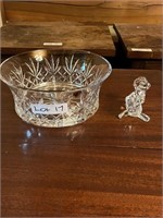 Waterford Crystal Glass Bowl & Rabbit