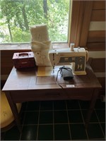 Singer Sewing Machine Desk & Accessories