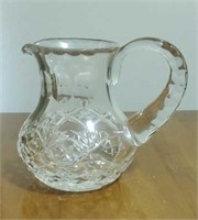 Crystal pitcher approx 4.5 inches tall