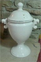 Ivory colored Urn with lid approx 16 inches tall