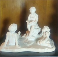 Mom reading to kids statue or bookend