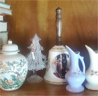 An oriental ginger jar, Christmas bell and more
