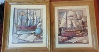 Mid century modern ship prints by Charles Cerny