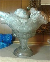 Glass cut edge compote with removable top approx
