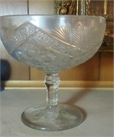 Pattern glass compote approx 6 inches tall