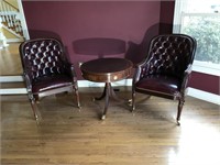3 pc. Mahogany Table and Matching Chair Set
