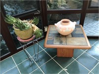 Tile-Top Table w/ Plant Stand