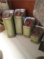 4 piece avocado mid-70s canister set