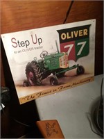 Metal Oliver tractor advertising sign