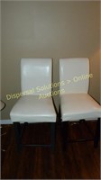 Leather Counter Height Chairs - pair