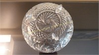 Pinwheel Crystal Footed Serving Bowl