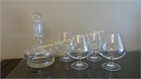 Brandy Decanter & Crystal Glasses