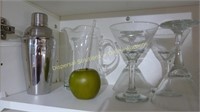 Martini Pitcher Glasses & Shaker