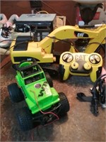 Remote-controlled caterpillar backhoe and b