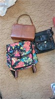 2 Purses and 1 sakroots backpack purse
