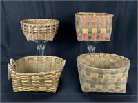 4 Native American Colored Baskets